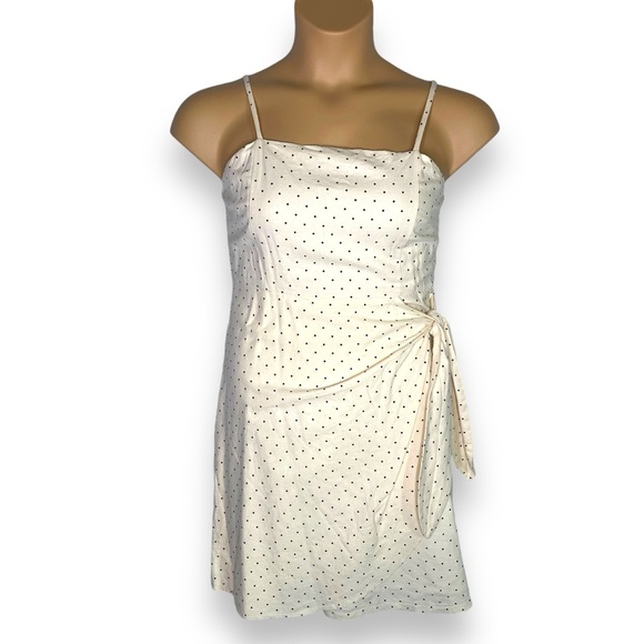 Hem & Thread Cream White Polkadot Wrap Dress - Picture 1 of 5